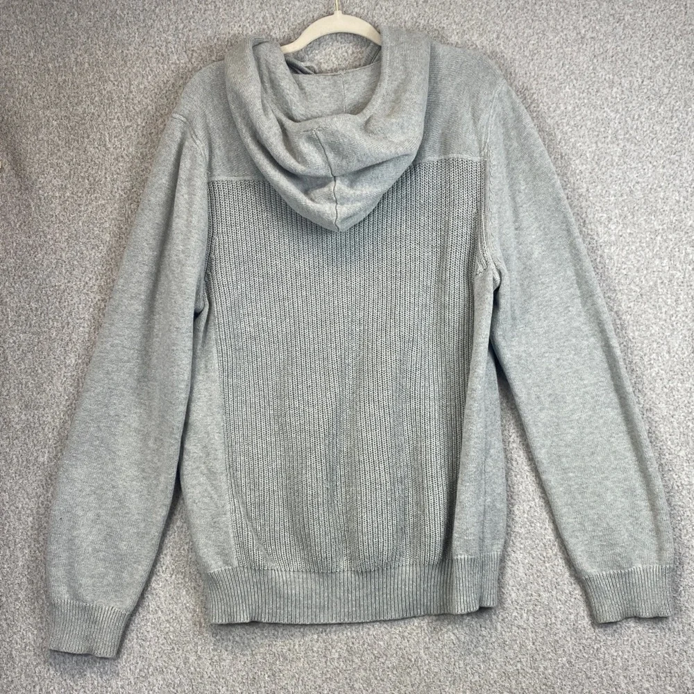 Express cotton hoodie sweater L mens gray fisherman nautical grunge retro